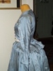 Reproduction 1792 blue silk jacket: left view