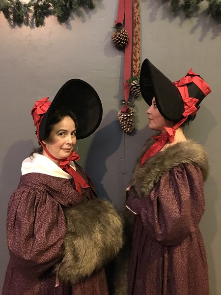 1830s Reproduction Plum Day Dresses at Dickens Fair 2018