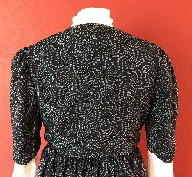 1900s Inspired Navy Blue Batik Jacket Back. 