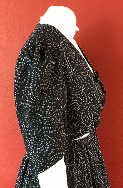 1900s Inspired Navy Blue Batik Jacket Right. 