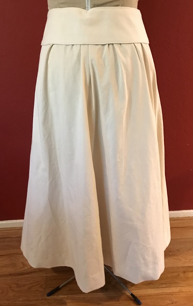 Reproduction 1916 Cream Skirt Back. 