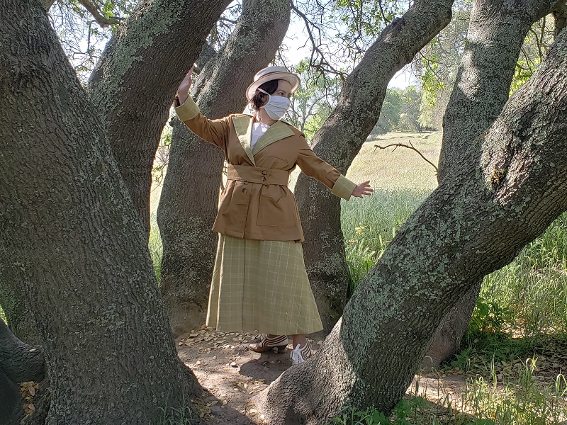 Reproduction 1916 Green Plaid Suit at Ancil Hoffman April 2021. Photo by Elle. 