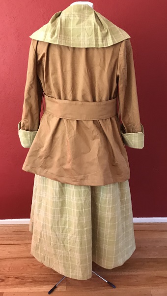 Reproduction 1916 Green Plaid Suit Back. 