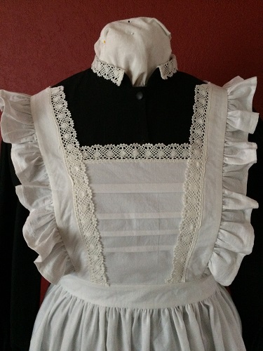 1910s Reproduction Edwardian Maid Apron Bib.