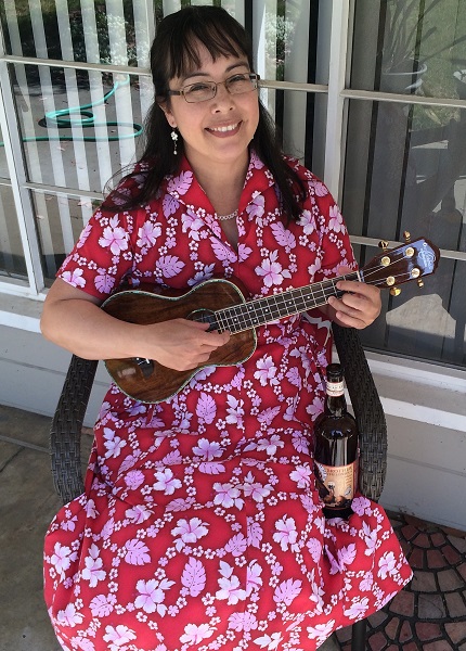 1950s reproduction retro Red Hawaiian Dress