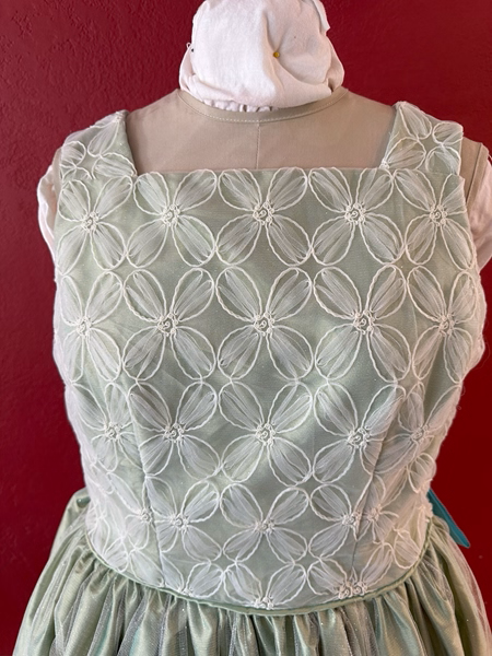 Reproduction 1953 Green Evening Dress Right Quarter View 