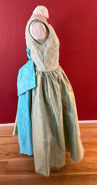Reproduction 1953 Green Evening Dress Right. 