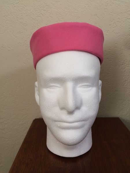 Reproduction Pink Wool Pillbox Hat Front. 
