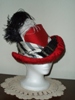 Reproduction Red Silk Tall Hat by Lynne Taylor: quarter view