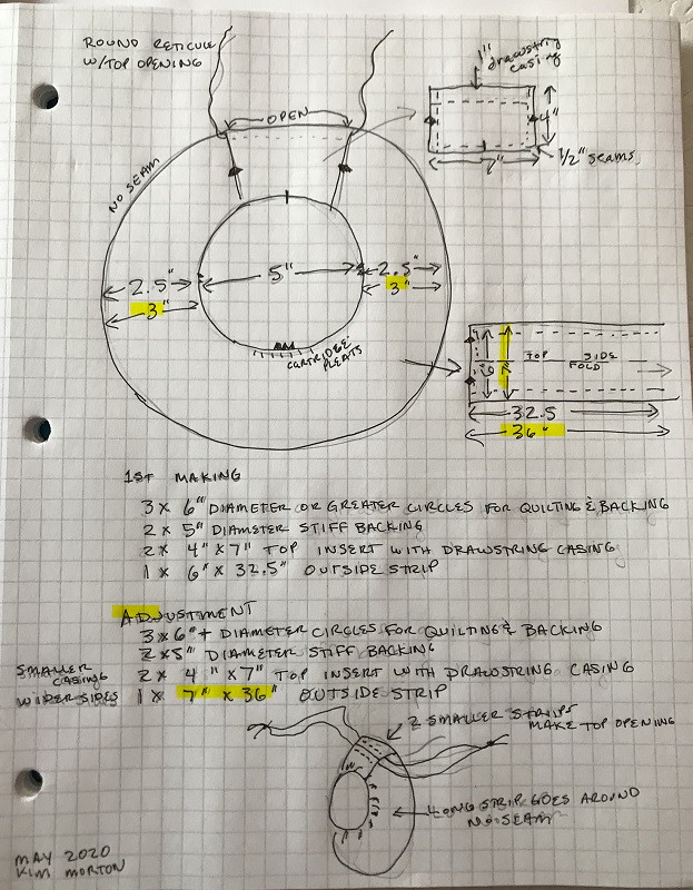 Round Reticule Tutorial Pattern Sketch 