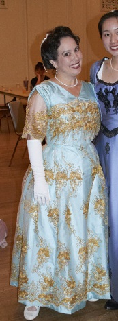 Reproduction Edwardian light blue evening dress