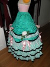 teal roses fancy dress skirt left view