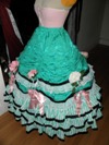 teal roses fancy dress skirt three quarter left view