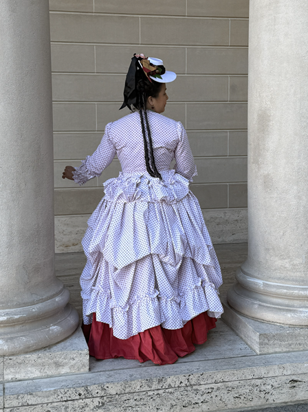 1870s Red Polka Dot Dress at Legion of Honor January 2026.  
