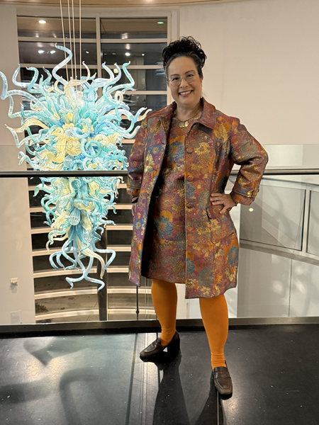 1960s Vibe Orange Multi Coat Dress at Crocker ArtMix Runway January 2026. . Vogue V1537 